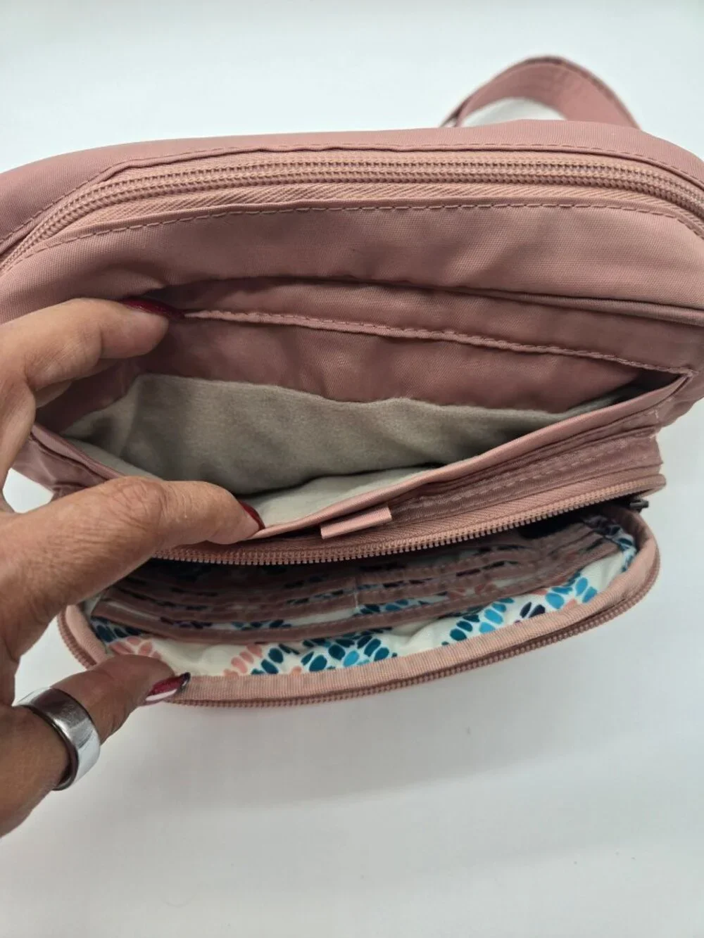 Lug Carousel Rose Quilted Nylon Convertible Crossbody Belt Bag Organizer